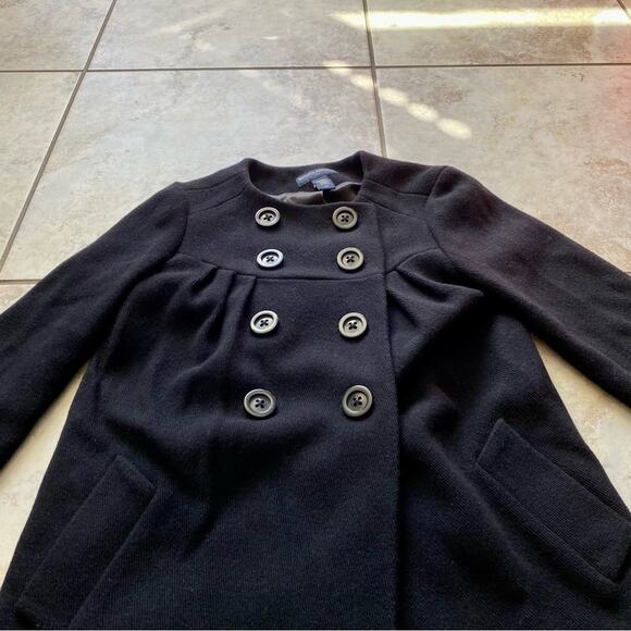 Banana Republic Women’s Black Peacoat Wool Blend size XS - Picture 3 of 7
